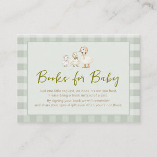 Mother Goose Gosling Baby Shower Books For Baby Enclosure Card