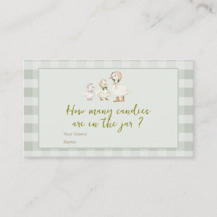 Mother Goose Gosling Baby Shower How Many Candies Enclosure Card