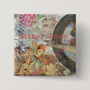 Mother Goose Nursery Rhyme Fairy Tale 15 Cm Square Badge