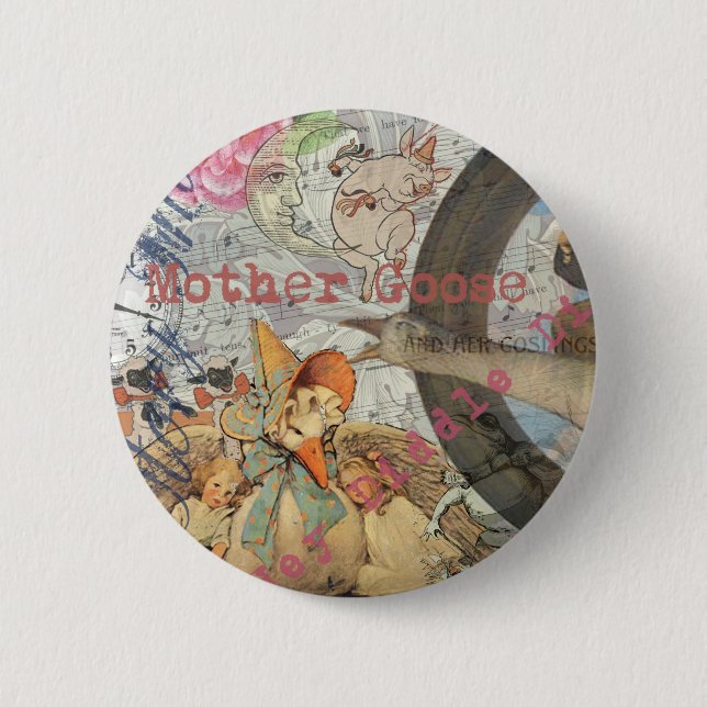 Mother Goose Nursery Rhyme Fairy Tale 6 Cm Round Badge (Front)