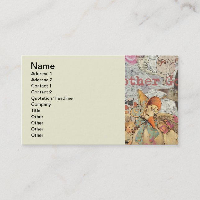 Mother Goose Nursery Rhyme Fairy Tale Business Card (Front)