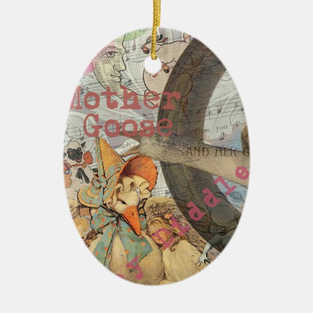 Mother Goose Nursery Rhyme Fairy Tale Ceramic Ornament (Front)