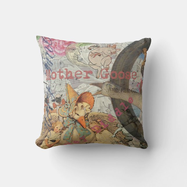 Mother Goose Nursery Rhyme Fairy Tale Cushion (Front)