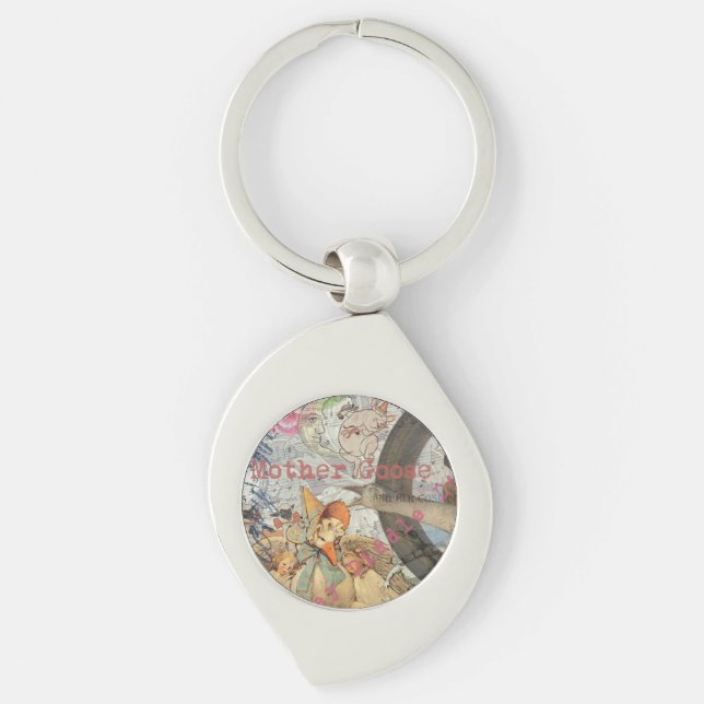 Mother Goose Nursery Rhyme Fairy Tale Key Ring (Front)
