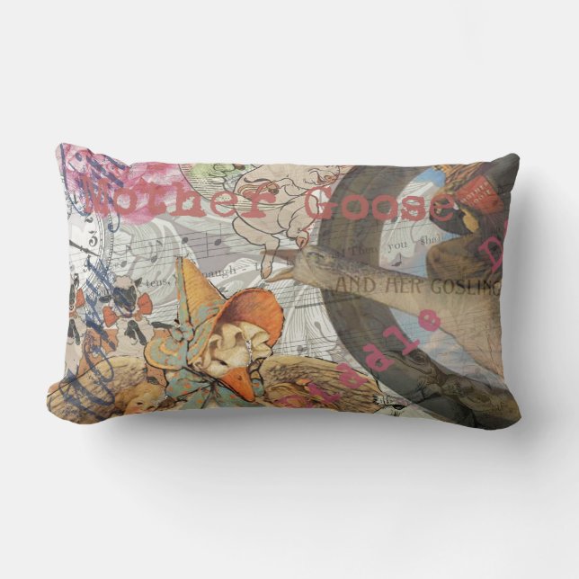Mother Goose Nursery Rhyme Fairy Tale Lumbar Cushion (Front)