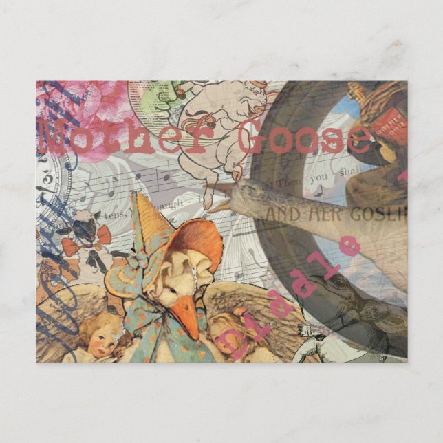 Mother Goose Nursery Rhyme Fairy Tale Postcard (Front)