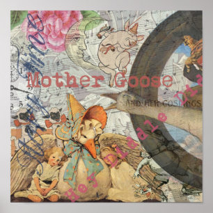 Mother Goose Nursery Rhyme Fairy Tale Poster