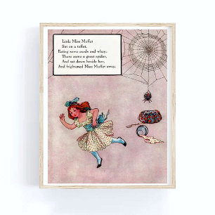 Mother Goose Nursery Rhyme Miss Muffet Nursery Poster