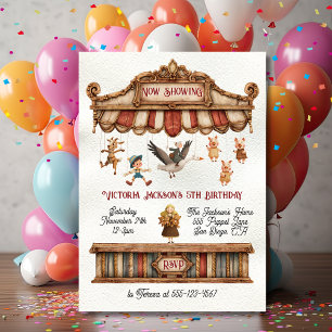 Mother Goose Puppet Show Birthday Party Invitation