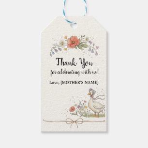 Mother Goose Wildflower Baby Shower Thank You Tag