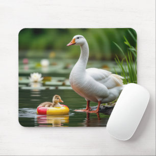 Mother Goose With Baby Gosling Mouse Pad