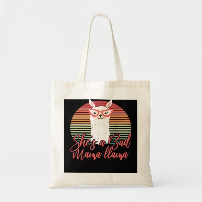Mother Grandma Funny Shes a Bad Mama Llama design  Tote Bag (Front)