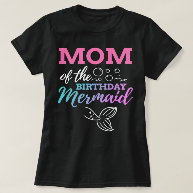Mother Grandma Mum of the Birthday Mermaid Mothers T-Shirt (Design Front)
