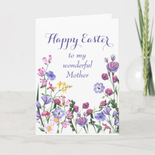 Mother Happy Easter Colourful Garden Flowers Holiday Card