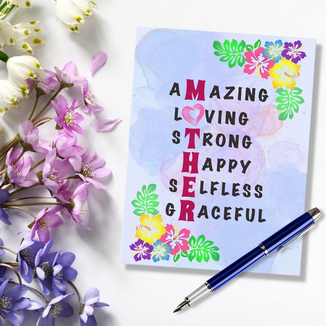 MOTHER, happy, loving, amazing, strong | Holiday Postcard (Creator Uploaded)