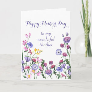 Mother Happy Mother's Day Colourful Garden Floral Holiday Card