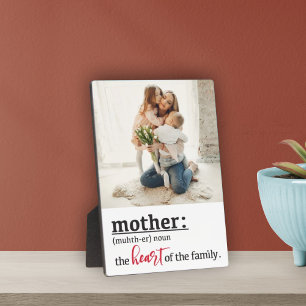 Mother heart of the family photo keepsake plaque