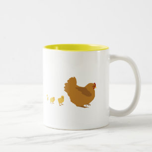 Mother Hen and Chicks Two-Tone Coffee Mug