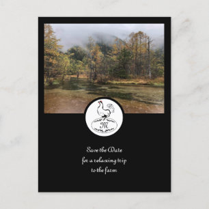 Mother Hen Silhouette Silhouette Monogram w Photo Invitation Postcard