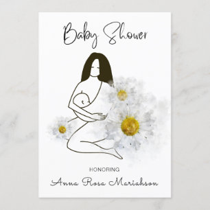 *~* Mother Holding Baby Daisy Flower Baby Shower Invitation