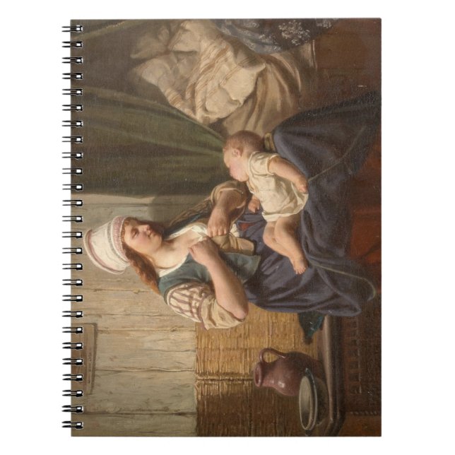 Mother Holding Her Child (by Rudolf Jordan) Notebook (Front)
