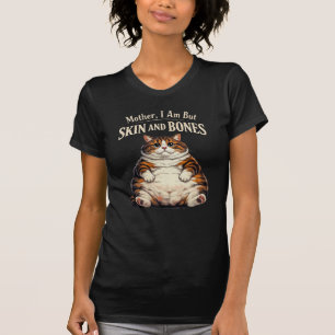 Mother, I Am But Skin and Bones – Funny Chubby Cat T-Shirt