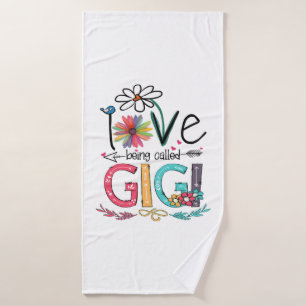 Mother I Love Being Called Gigi Sunflower Birthday Bath Towel