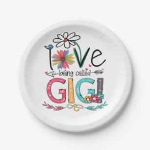 Mother I Love Being Called Gigi Sunflower Birthday Paper Plate
