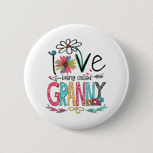 Mother I Love Being Called Granny Sunflower Birth 6 Cm Round Badge