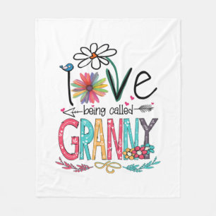 Mother I Love Being Called Granny Sunflower Birth Fleece Blanket