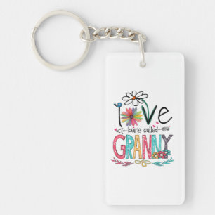 Mother I Love Being Called Granny Sunflower Birth Key Ring
