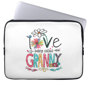 Mother I Love Being Called Granny Sunflower Birth Laptop Sleeve