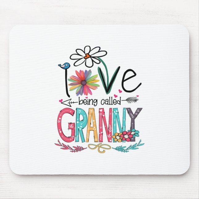 Mother I Love Being Called Granny Sunflower Birth Mouse Pad (Front)