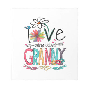 Mother I Love Being Called Granny Sunflower Birth Notepad