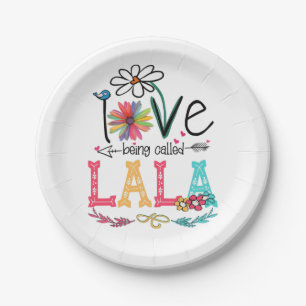 Mother I Love Being Called Lala Sunflower Birthday Paper Plate