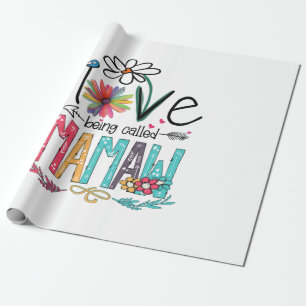 Mother I Love Being Called Mamaw Sunflower Wrapping Paper