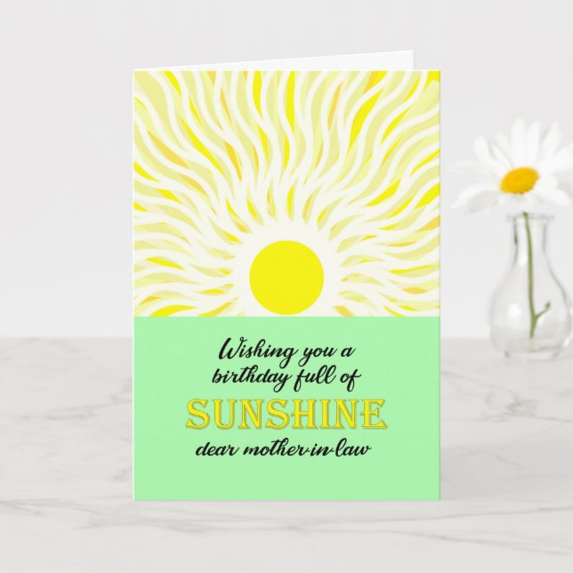 Mother in Law Birthday Bright Sunshine Card (Small Plant)