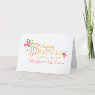 Mother-in-Law Birthday with Clematis Flowers Card