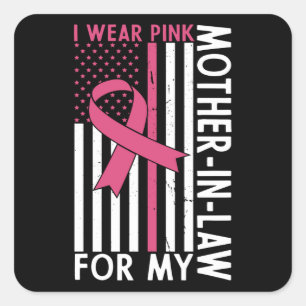 Mother In Law Family Matching Breast Cancer Gift Square Sticker