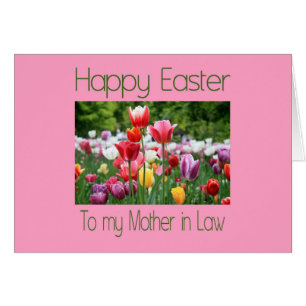 Mother in Law  Happy Easter Tulip card