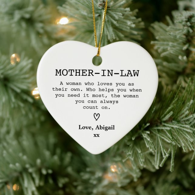 Mother-in-law Keepsake Birthday Gift Ceramic Ornament (Tree)