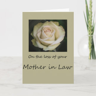 Mother in Law  loss Rose sympathy Card
