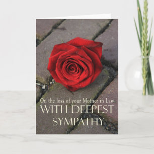 Mother in Law  loss Rose sympathy Card
