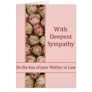 Mother in Law  loss Rose sympathy Card