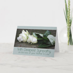Mother in Law  loss Rose sympathy Card