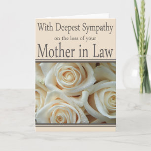 Mother in Law  loss Rose sympathy Card