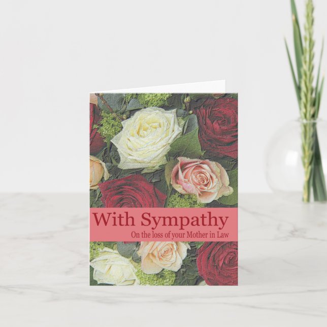 Mother in Law  loss Rose sympathy Card (Front)