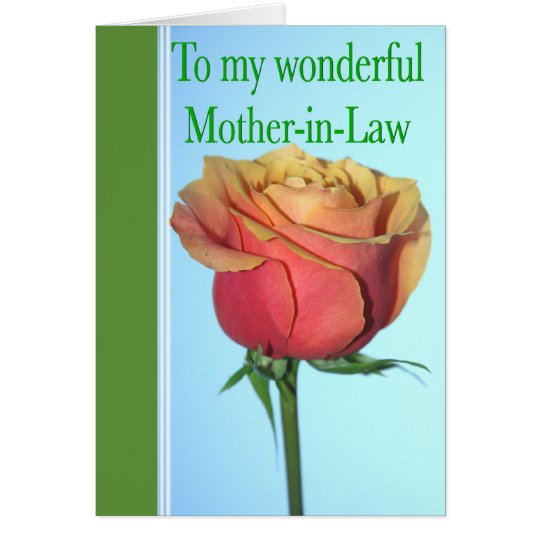 Mother-in-Law Mother's Day With Rose Greeting Card