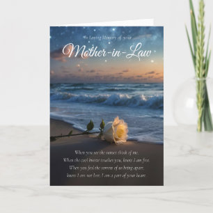 Mother in Law Sympathy Condolences Rose Beach Card