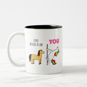 Mother In Law Thank You Unicorn Desk Sipper Two-Tone Coffee Mug